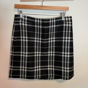 J. Crew Black and White Checkered Mini Skirt